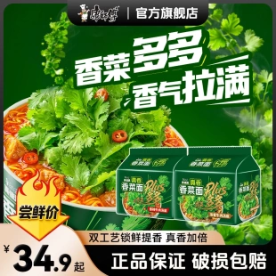 新品上市尝鲜价】康师傅真香香菜面袋面方便面泡面宿舍夜宵速食面