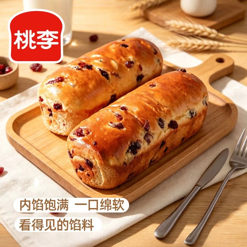 桃李面包蔓越莓葡萄软面包零食