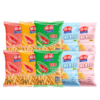 亲亲虾条虾片40g组合虾条整箱童年记忆小零食原味烧烤味海苔香辣
