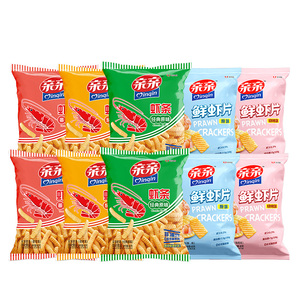 亲亲虾条40g组合虾片混合整箱