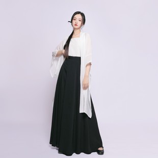 (折扣价)昼雪月影墨卿飘逸改良汉服半身裙女破裙垂感日常通勤