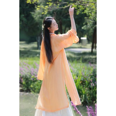 (折扣价)素柳现货对襟长衫女宋制优雅古风汉服日常通勤春夏秋款