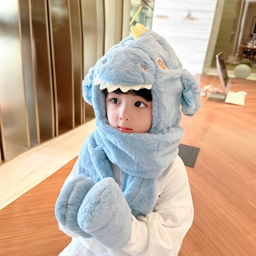 冬季耳朵会动三件一体保暖帽