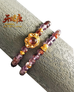 天蝎座幸运手链天然紫水晶转运珠手串宝石十二星座生日礼物送女友