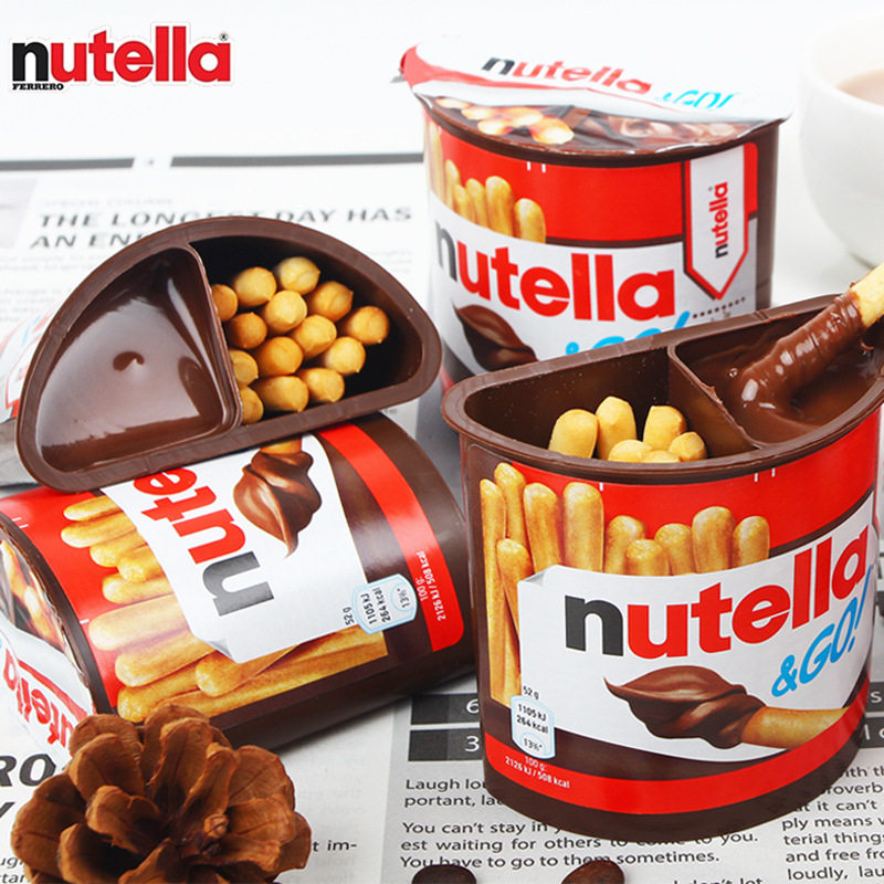 德国进口Nutella能多益榛子可可蘸酱手指饼干盒装休闲零食