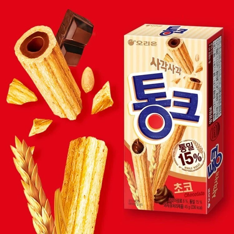 韩国进口ORION好丽友巧克力夹心条饼干45g办公室休闲食品解馋零食