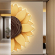 现代轻奢入户玄关装 饰画向日葵花艺术造型壁画客厅过道LED灯画