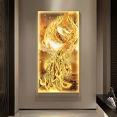 新中式 饰画浴火重生逐日客厅壁画 走廊过道神鸟壁画涅槃凤凰玄关装
