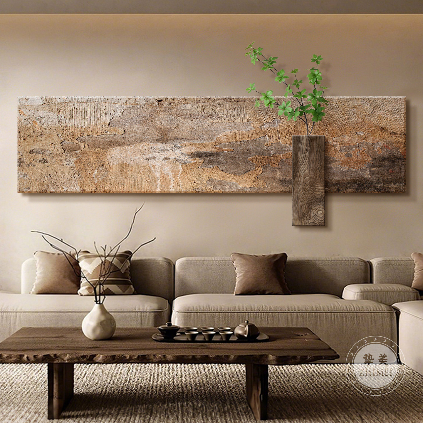 简约大气高级感侘寂风客厅装饰画