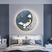 宇航员儿童房装 饰画卡通创意男孩卧室床头挂画走廊过道LED灯画
