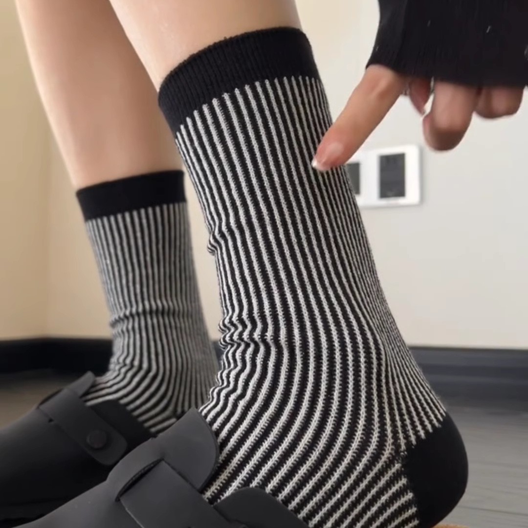 银丝袜上脚闪百搭中筒堆堆袜子女