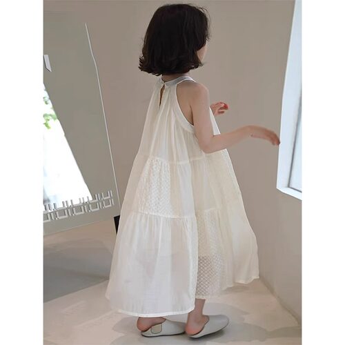 女童夏装连衣裙2026新款儿童无袖挂脖吊带裙子夏季女孩背心公主裙