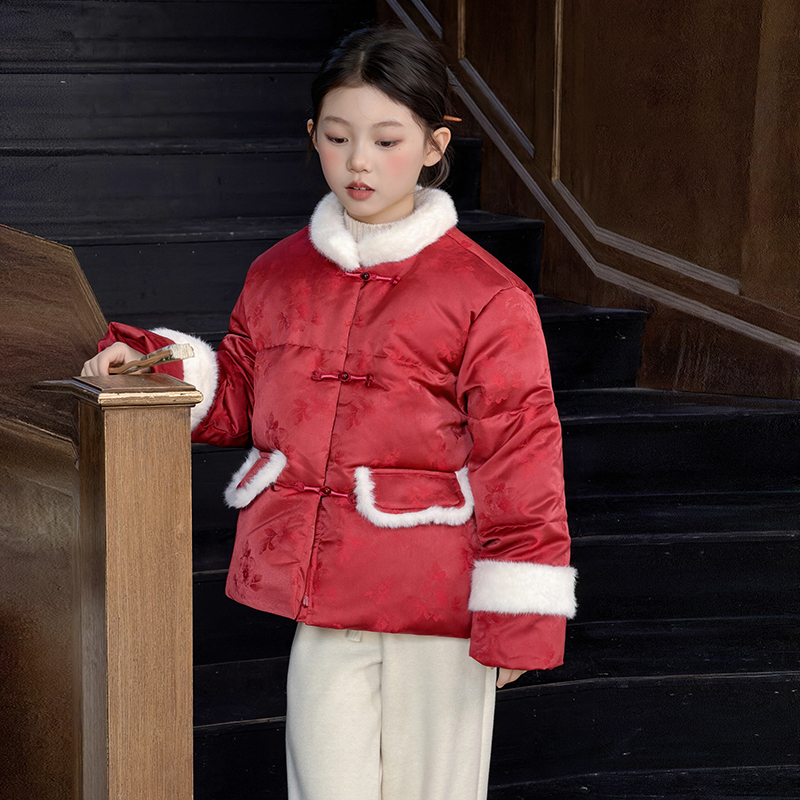 女童新中式棉服冬装2025新款儿童加厚国风棉衣中大童冬季棉袄外套