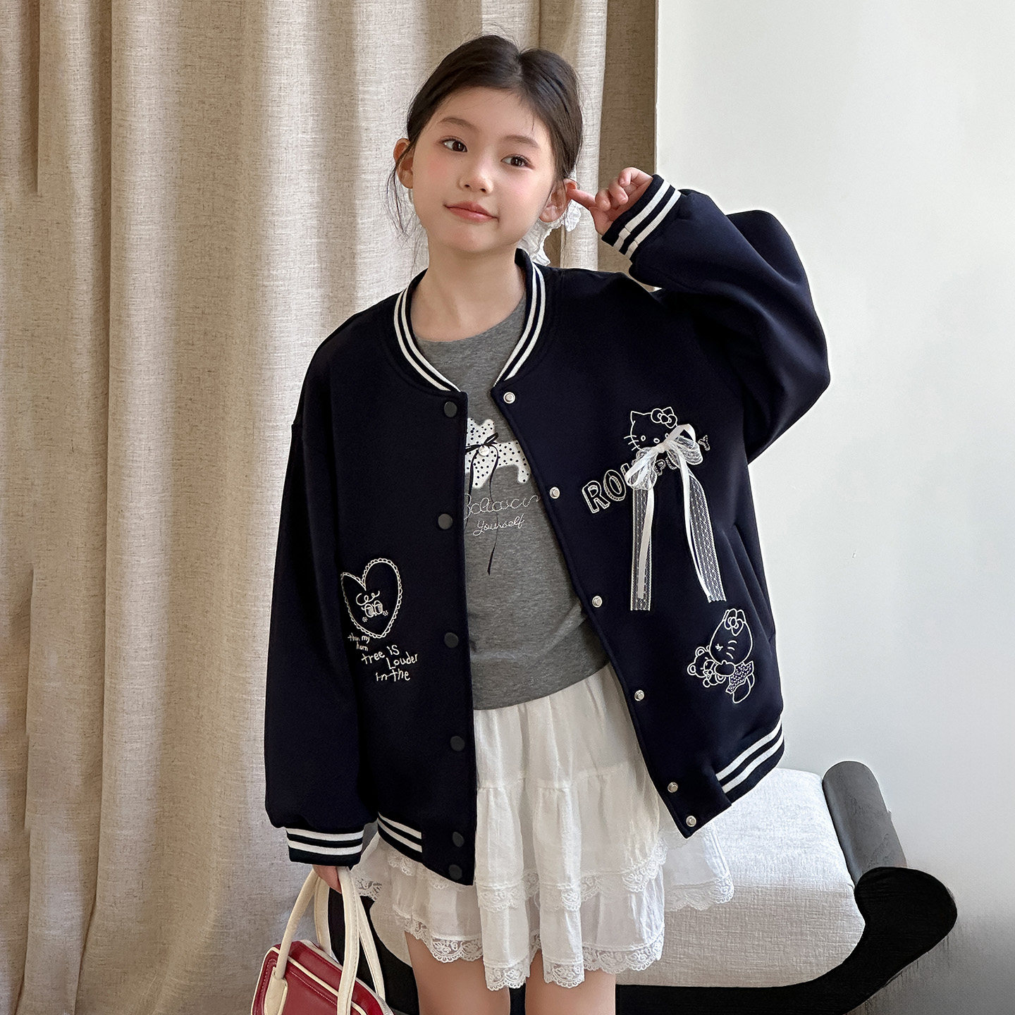 韩版女童外套春秋2026新款洋气儿童学院风夹克女孩春装棒球服潮流,童装/婴儿装/亲子装,普通外套,淘宝优惠券,粉丝福利购,淘宝优惠卷