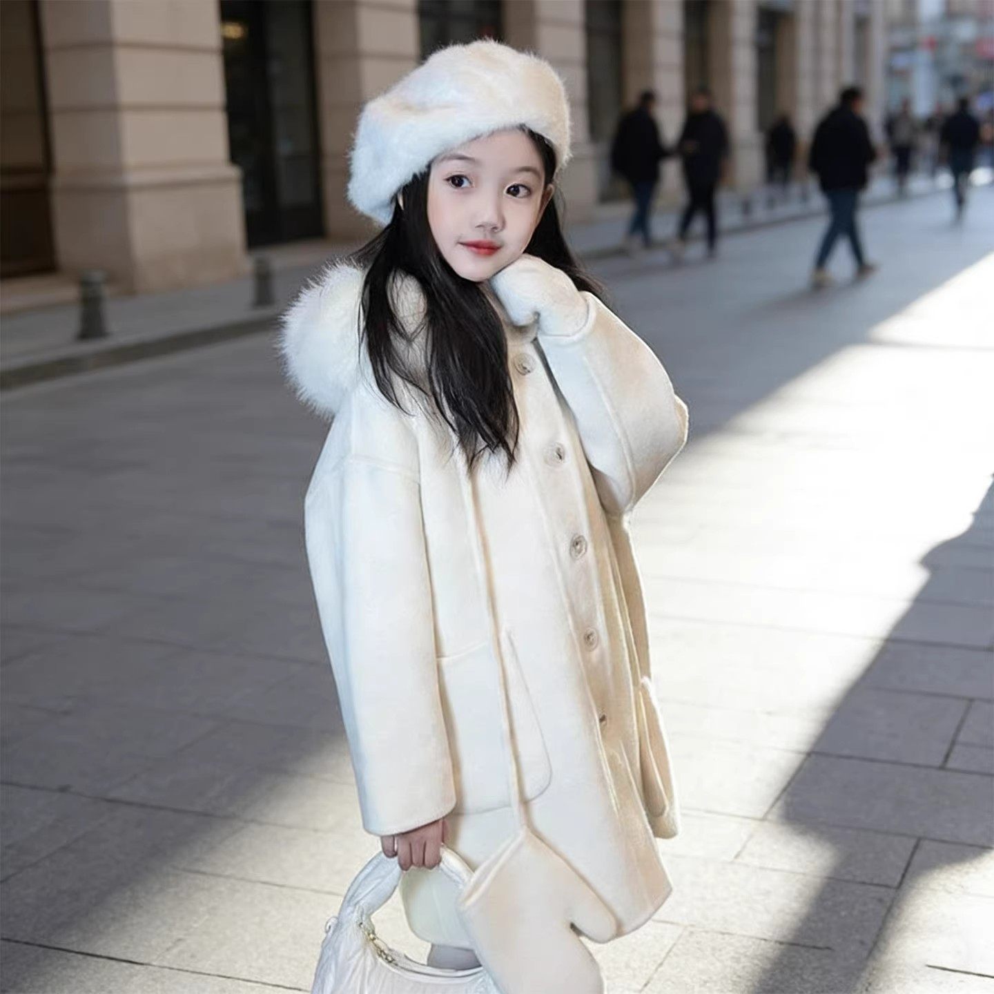 女童呢子大衣秋冬季2026新款儿童加绒毛领中长款毛呢外套女孩冬装,童装/婴儿装/亲子装,呢大衣,淘宝优惠券,粉丝福利购,淘宝优惠卷