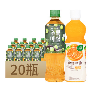 韩国进口熊津Woongjin青梅/柑橘汁饮料500ml*20瓶整箱果味饮料