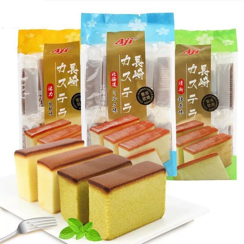 Aji长崎蛋糕330g北海道牛奶活力乳酸清新抹茶风味下午茶糕点零食