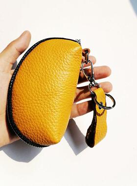 软头层牛皮汽车钥匙包小巧多功能零钱包 女士家用锁匙扣可爱收纳