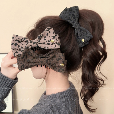 金标蝴蝶结高马尾香蕉夹大号发量多发夹后脑勺2025新款高级感竖夹