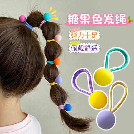 头绳女儿童扎马尾发绳2025新款高端小女孩橡皮筋女童球球发圈头饰