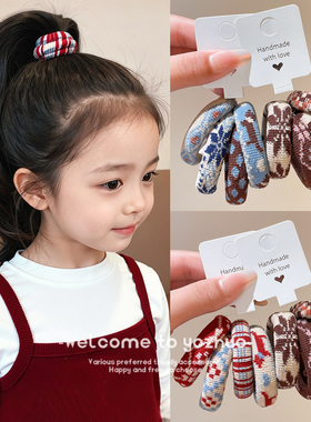 儿童秋冬复古发圈小女孩2025新款头绳不勒发无扎痕皮筋高马尾发绳