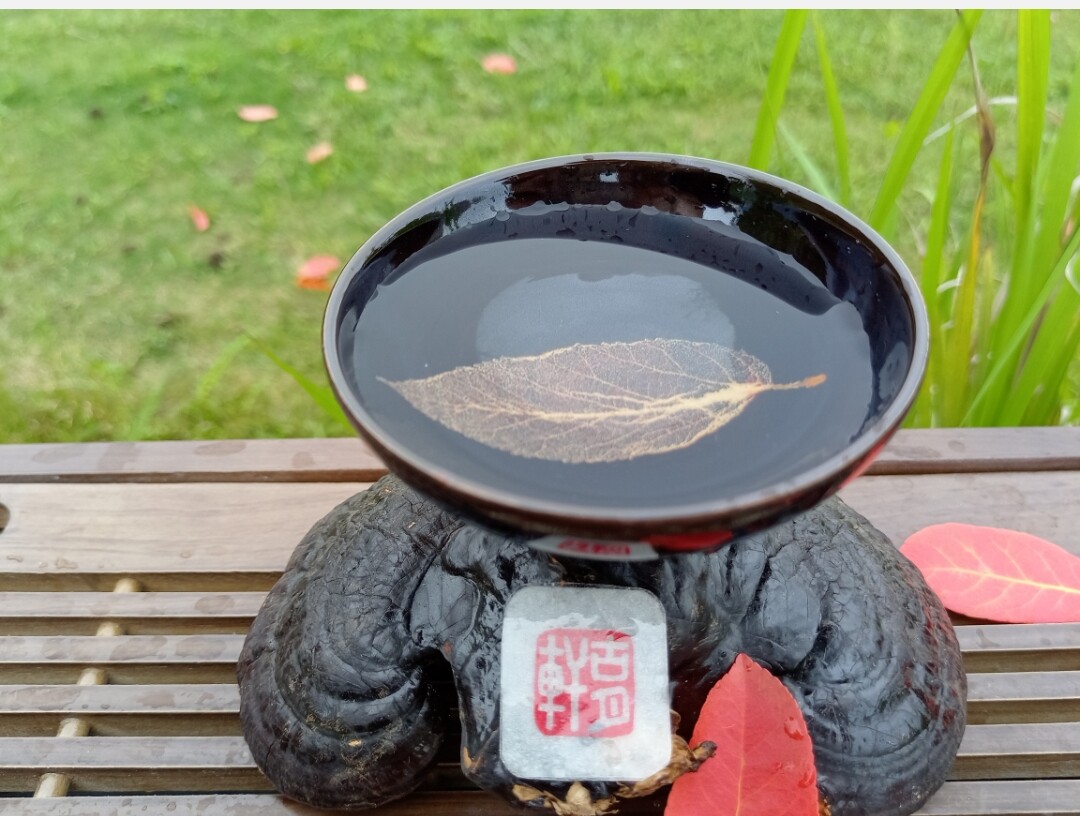 正宗吉州窑纯手工木叶天目盏真实树叶茶具茶盏杯子主人杯陶瓷礼品