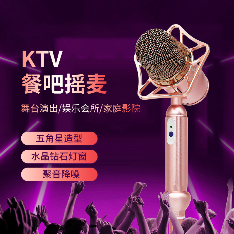 LR铃锐玉润无线麦克风落地支架ktv专用立麦话筒立杆摇麦舞台演出