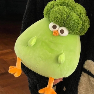 搞怪西兰花墩墩鸡玩偶创意娃娃蒜鸟菜鸟菜鸡毛绒公仔大号生日礼物