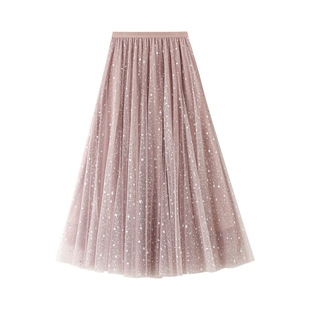 skirt sequin star women skirt女款 gauze mesh 亮片星星网纱裙