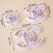 奢侈品标志双C小香塑料切模翻糖饼干压印花模蛋糕diy装 饰烘焙模具