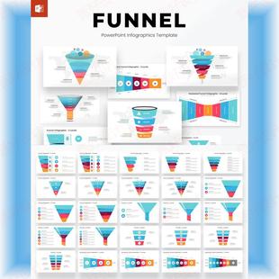 ppt模板漏斗101页逻辑图表精品商业工作项目流程管理学生总结334