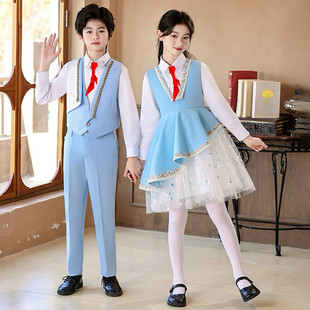 国庆节儿童合唱演出服中小学生诗歌朗诵爱国歌唱演讲礼服表演服装
