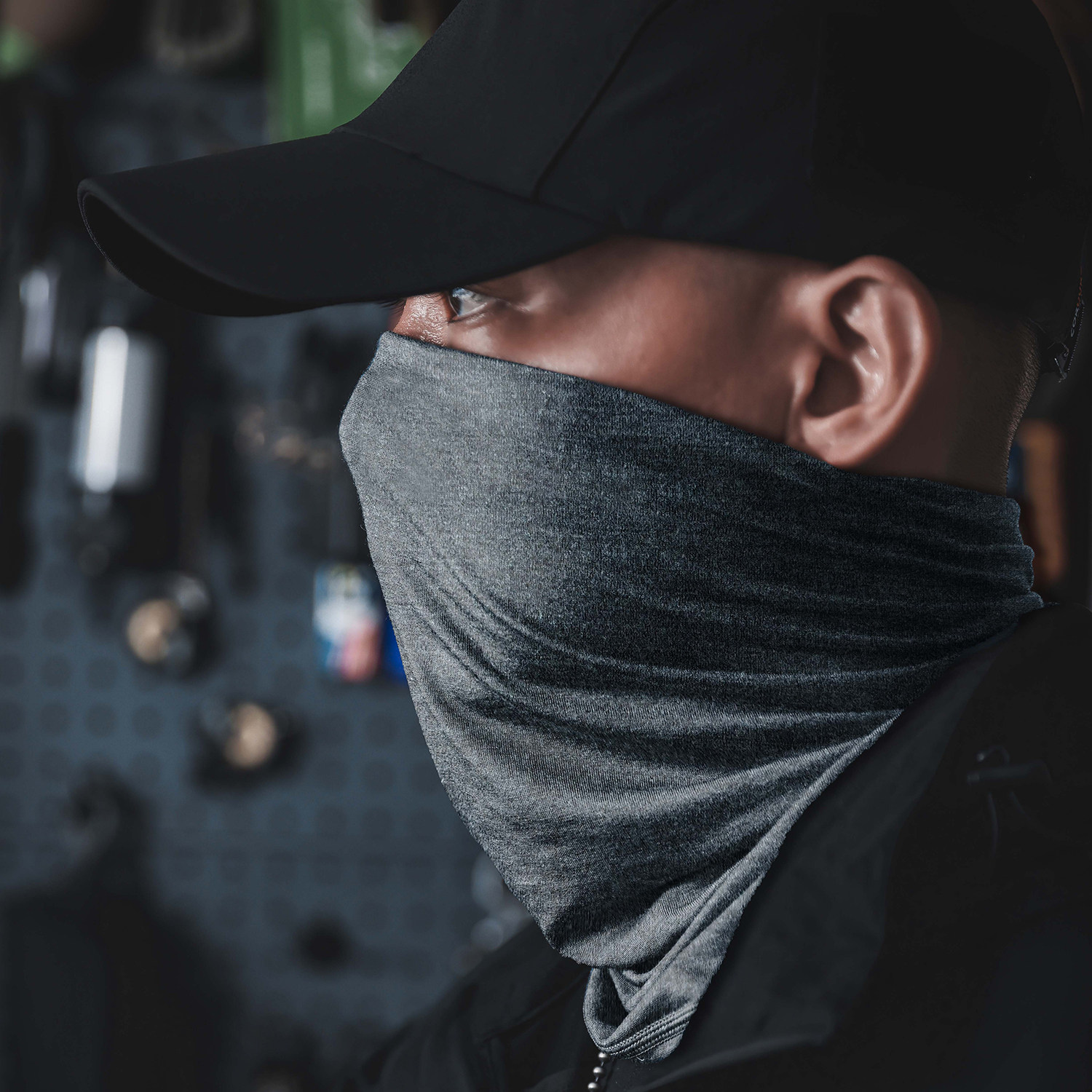 猫虎兽美利奴羊毛脖套户外骑行防风保暖面罩美丽诺男士徒步围脖