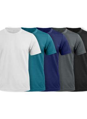 猫虎兽coolmax夏季t恤短袖圆领宽松纯色薄款弹力吸湿速干抗菌短袖