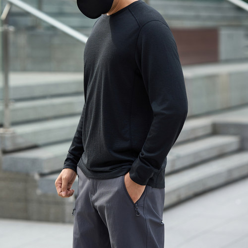 猫虎兽美利奴羊毛T恤可机洗男士保暖速干衣