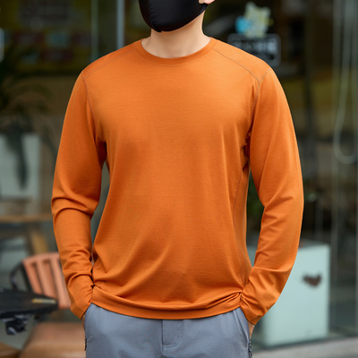 猫虎兽100%美利奴羊毛长袖T恤