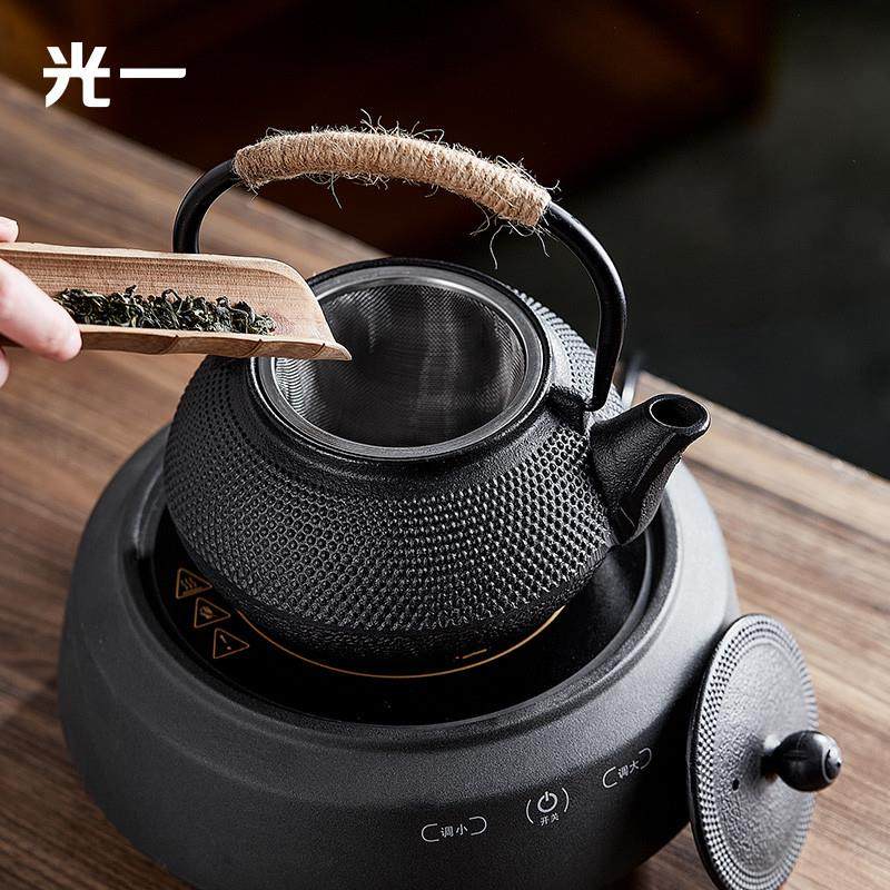 光一煮茶壶碳火围炉煮茶器老式电陶炉专用铸铁茶壶泡茶明火烧水壶