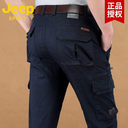 JEEP吉普男装直筒工装裤男士2026新款春秋冬款战地多口袋休闲裤子