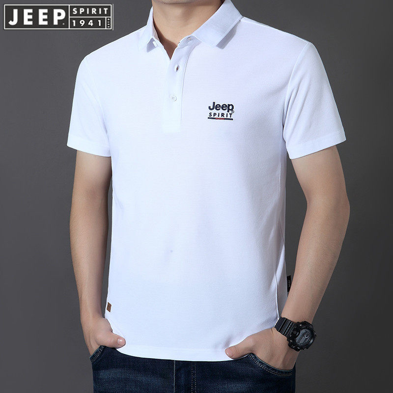 JEEP吉普高端品牌纯棉短袖T恤男士2026新款夏季翻领POLO衫男款