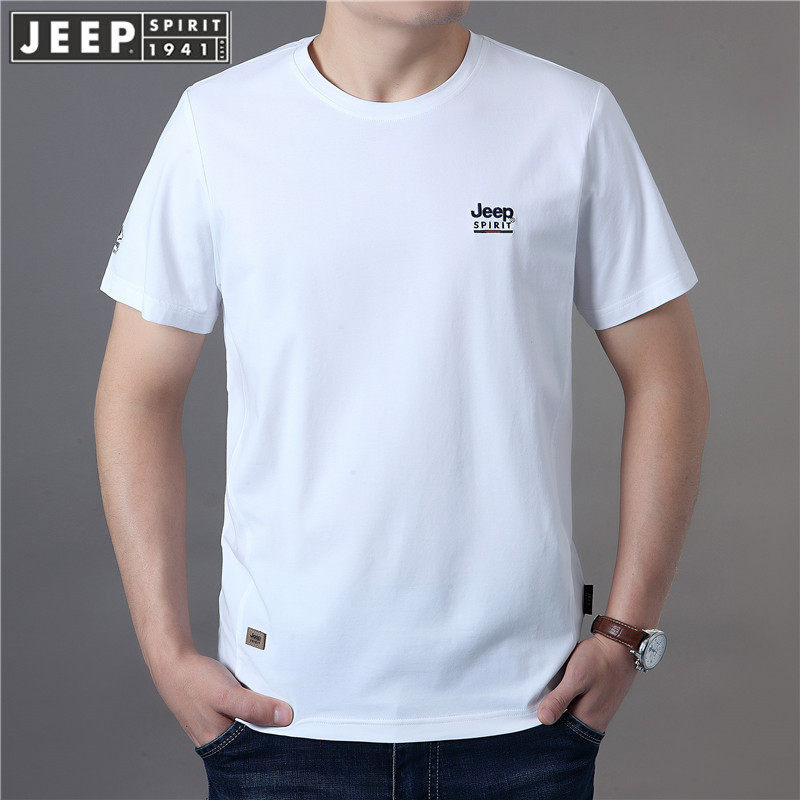 JEEP吉普高端品牌短袖t恤男士2026新款夏季薄款圆领休闲打底衫男