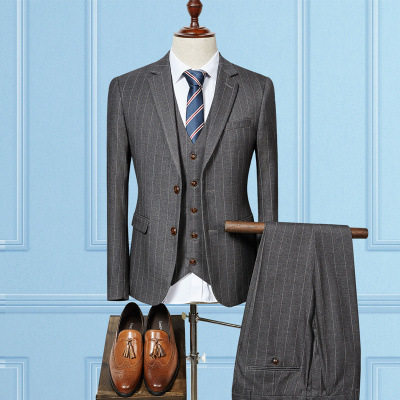 FASHION TEND MENS CASUAL STRIPED SUITS BUSINESS PROFESSIONA