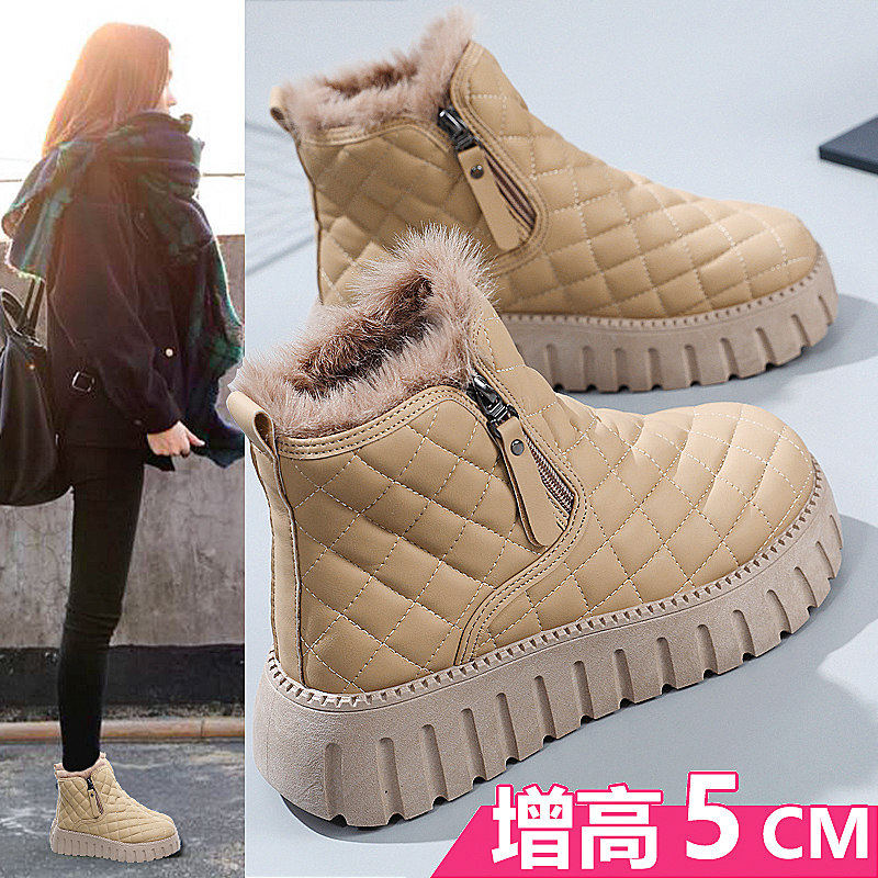 雪地靴女2026新款冬季加绒加厚马丁靴子短靴女鞋百搭防滑学生棉鞋
