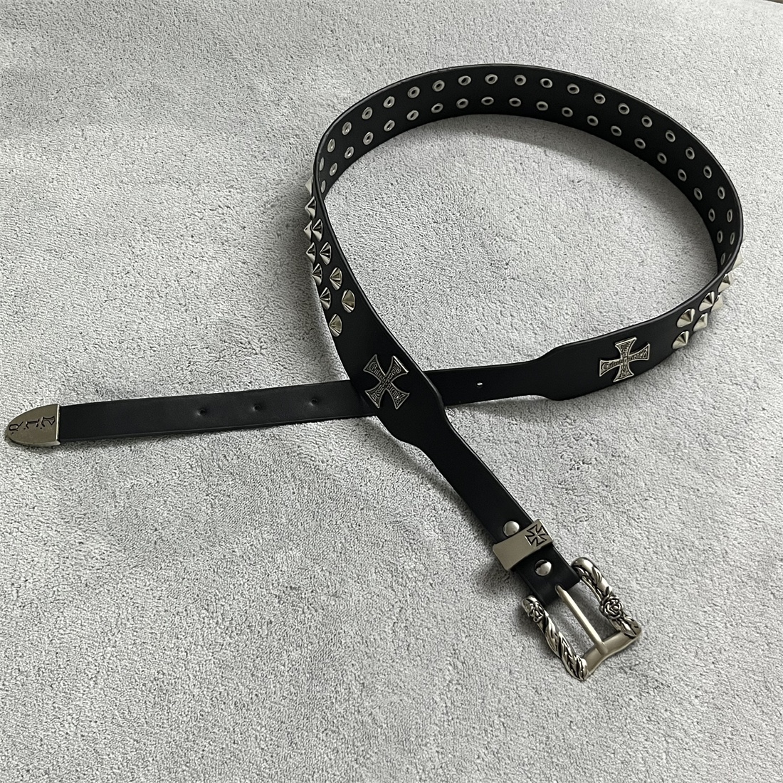 EDR阴郁的富二代铆钉十字架腰带