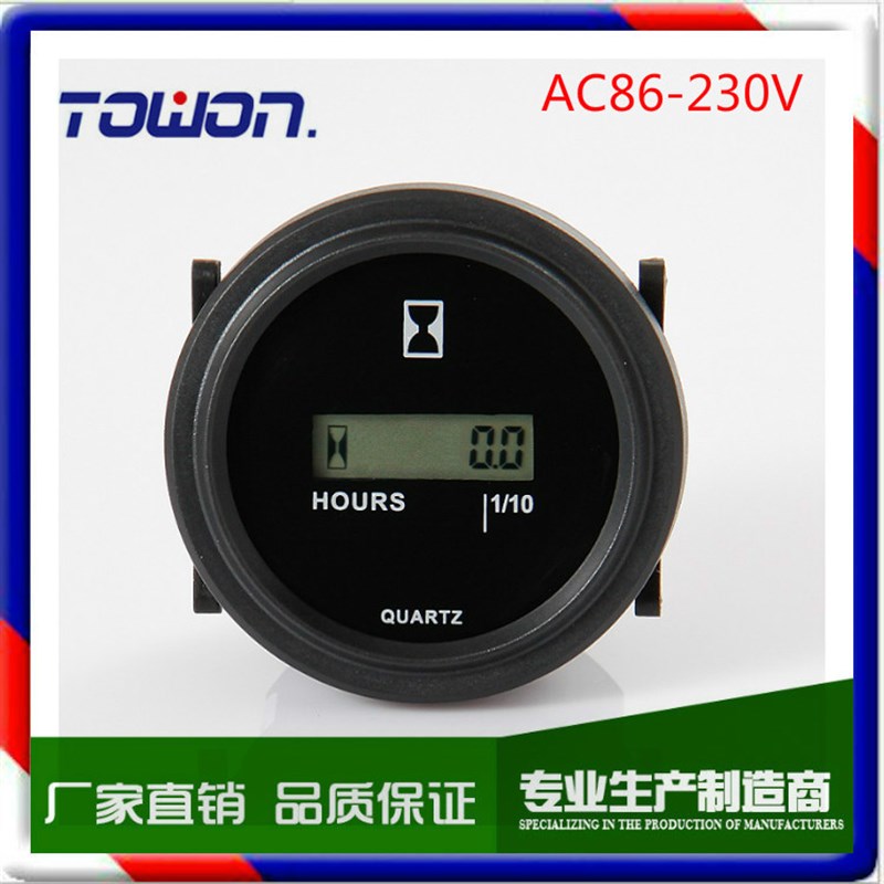 LCD 圆形发动机计时器,电子计时器 HM005 AC86-230V