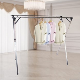 落地式晾衣架不锈钢X型户外折叠晒衣架室内伸缩置地挂衣晾晒架