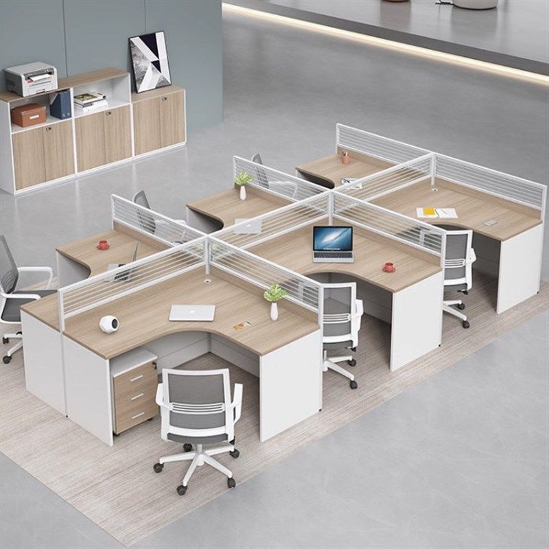 四人位屏风办公桌员工卡座屏风卡位办公室简约L型桌椅组合工作桌,居家布艺,办公桌垫,淘宝优惠券,粉丝福利购,淘宝优惠卷