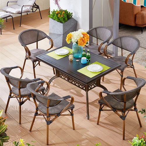 户外桌椅藤椅阳台三件套小桌椅室外藤编茶桌花园庭院休闲桌椅组合