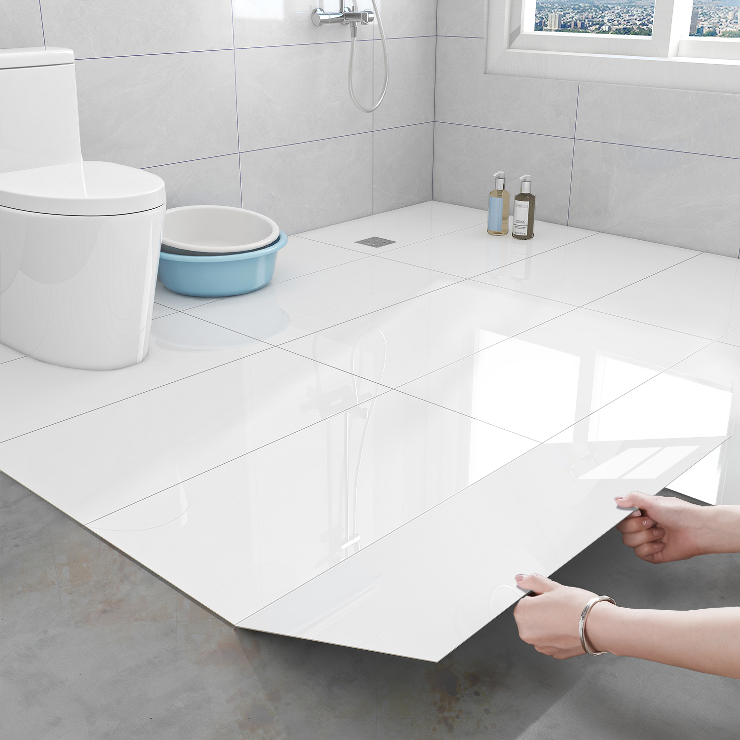 卫生间地板贴自粘防水防滑耐磨