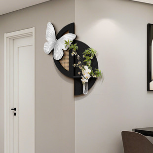 2025新款客厅装饰画创意转角砂岩玄关背景墙挂画立体肌理墙面壁画