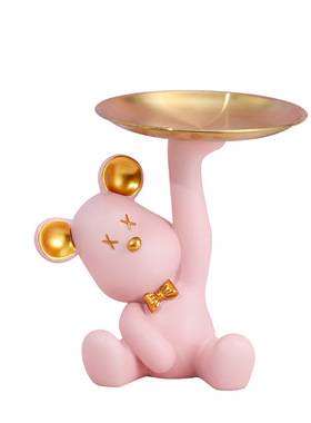 暴力熊钥匙收纳托盘家居客厅茶几玄关鞋柜摆件简约轻奢桌面装饰品